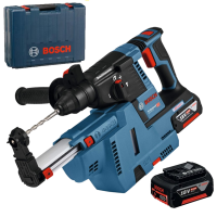 BOSCH GBH 18V-26 perforators + GDE 18V-16 putekļu sūcējs 2x6 Ah